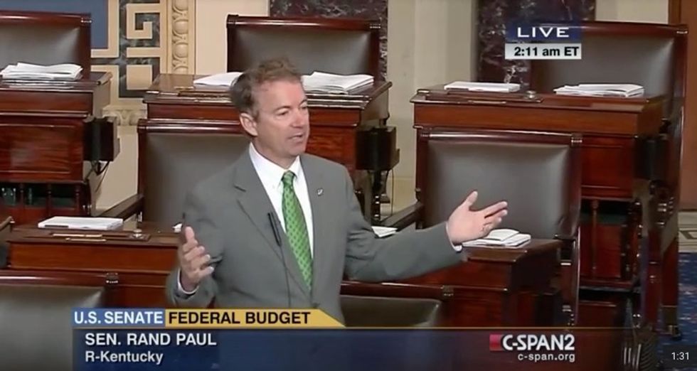 Rand Paul Issues Challenge to Fellow Senators During Fiery Floor Speech Against Budget Deal: 'I Defy You...