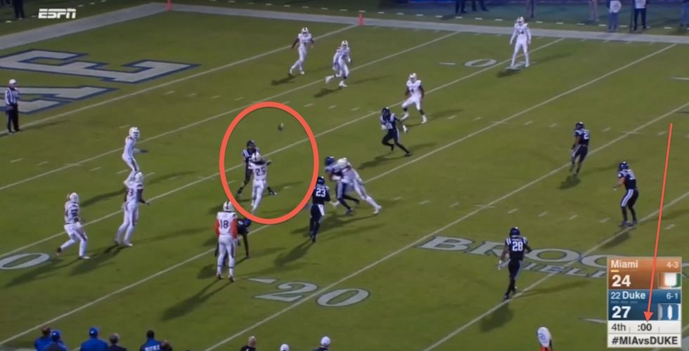 'Can You Believe What You Just Saw?': Unreal Final Play — an 8-Lateral Kickoff Return — Steals Win for Miami Over Duke (UPDATED)