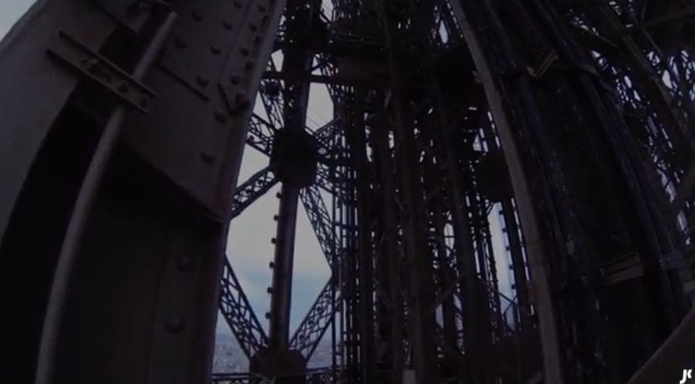 Daredevil Climber's Point-of-View Video of His Risky and Entirely Illegal Climb Up the Eiffel Tower