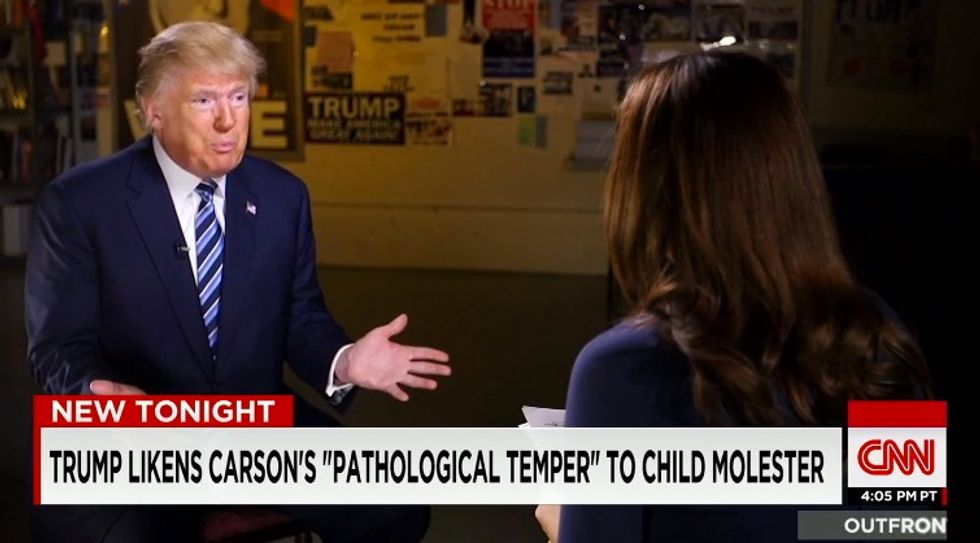 Trump Shocks With Comments Likening Carson's 'Pathological Temper' to That of a 'Child Molester