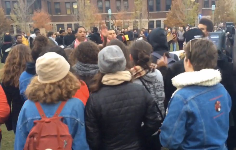 Protesting Loyola Students Ban Media From 'Safe Space' Circle — but Check Out Who's Behind Press Obstruction