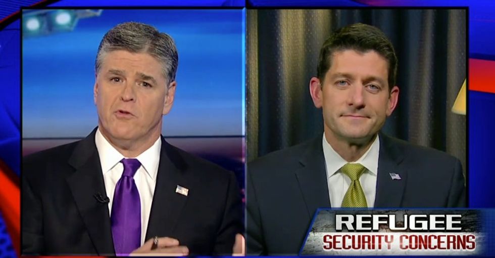 Watch How Paul Ryan Responds When Hannity Suggests Religious Test Might Be Needed for Migrants