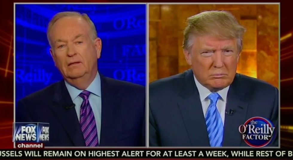 Bill O'Reilly Presses Donald Trump on 'Totally Wrong' Crime Statistics Tweet: 'This Bothered Me