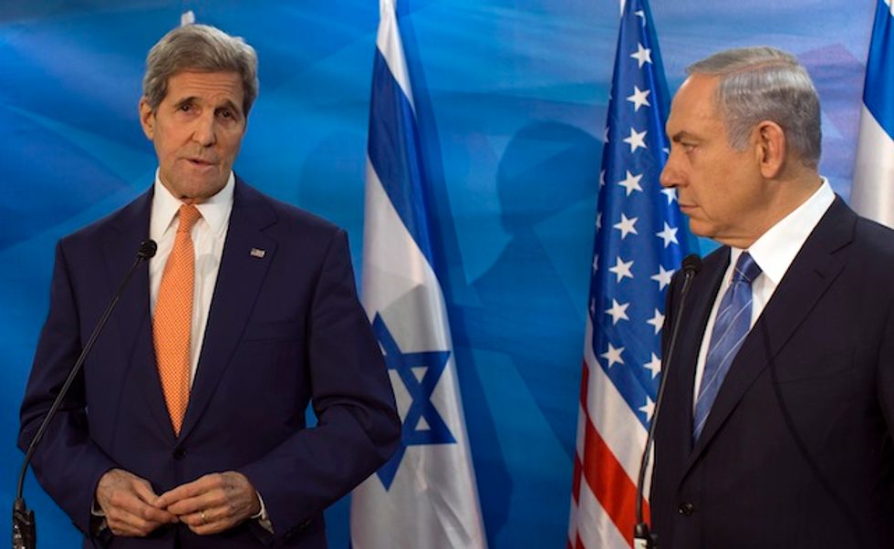 During Press Meetings in Israel, What Kerry Said With Netanyahu Was Notably Different From What He Said With Abbas Just Hours Later