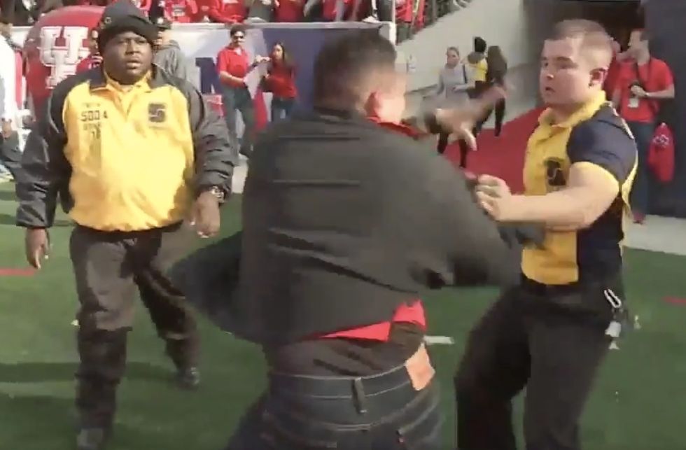Security Guards Caught on Video Getting a Little Extra Rough With College Students Who Rush Football Field