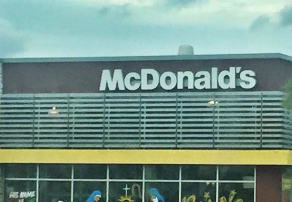 Woman Was So Shocked By What She Saw Painted on McDonald's Windows That She Did a Double-Take and Snapped a Pic. Now, It's Going Viral.