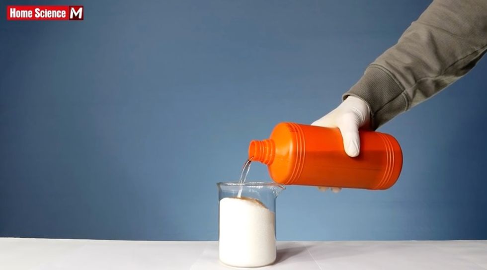 See the Chemical Reaction That Takes Place When Sulfuric Acid Is Poured on Household Sugar