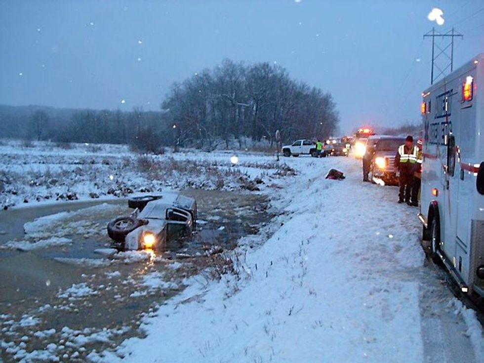 Truck Crashes Into an Icy Pond, Trapping Three Passengers — Including a Baby Who's Underwater. But Witnesses Don't Wait Around for Help to Arrive.
