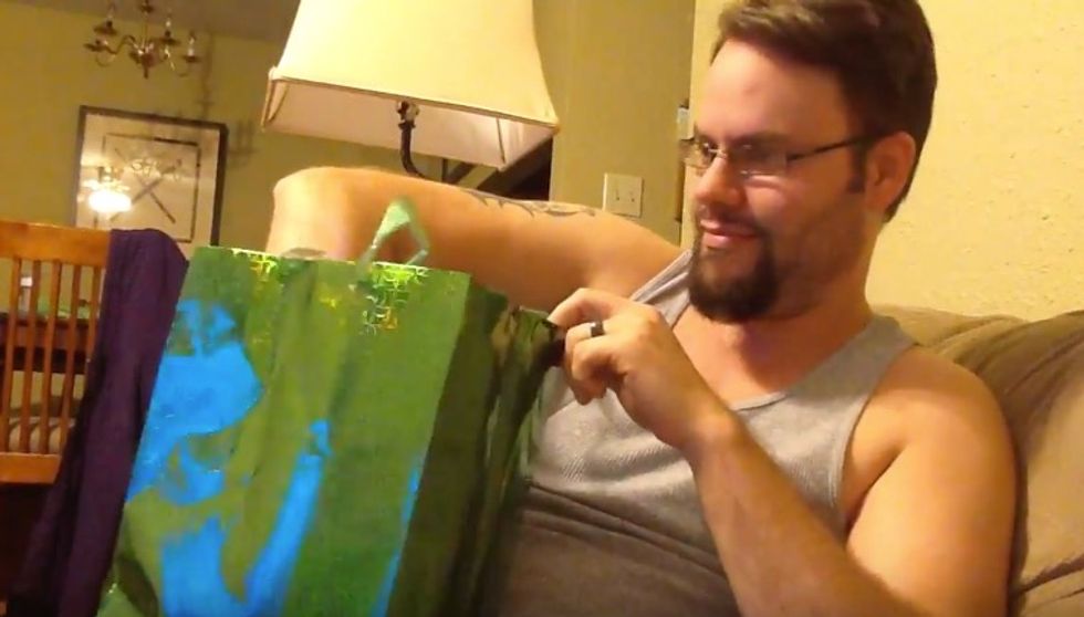 Deaf Husband Is So Astonished by What He Finds Inside Gift Bag That He Breaks Down in Tears