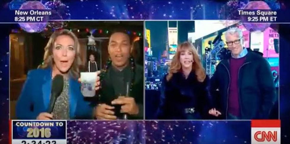 See Don Lemon’s Shock Comment During NYE Coverage That Had Co-Host Asking ‘What Is in That Cup’?