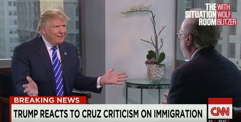 Asked About Cruz's Position on Immigration, Trump Replies With This Six-Word Allegation