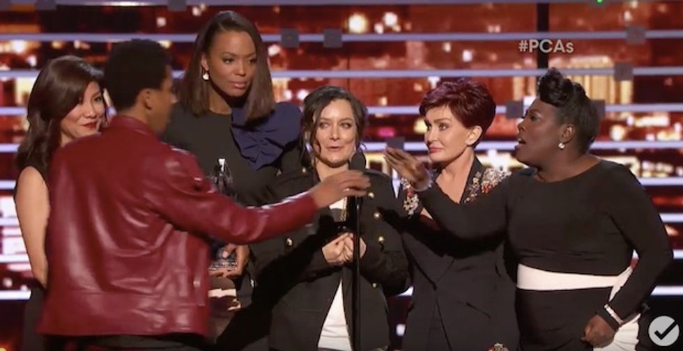 Stage-Crasher Stuns 'The Talk' Hosts as He Jumps on Stage During 'People's Choice Awards' — but Keep an Eye on Sharon Osbourne 