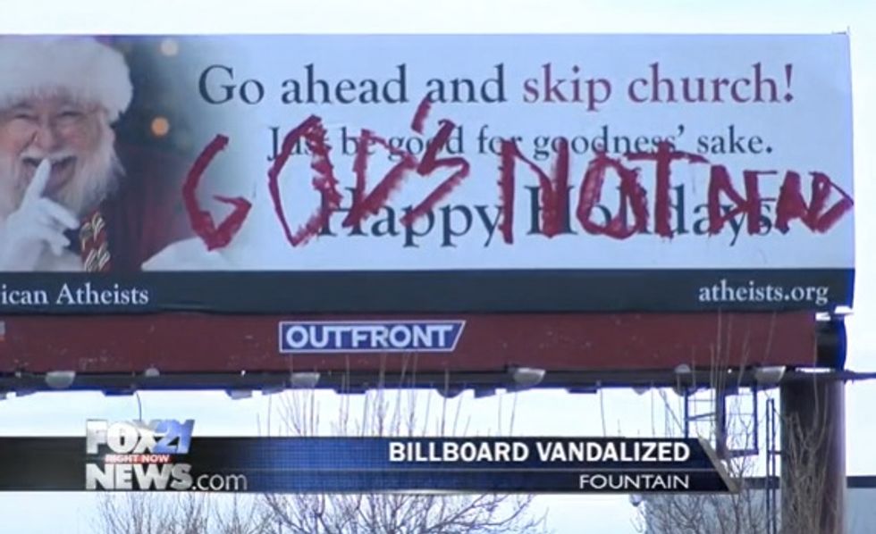 Atheist Billboard Telling People to 'Skip Church' Was Vandalized. Here's What It Now Says.