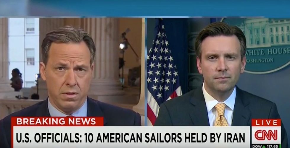‘They Have 10 American Sailors in Custody Right Now, Josh’: CNN Host Presses WH Press Secretary on Why U.S. Should Relieve Sanctions on Iran