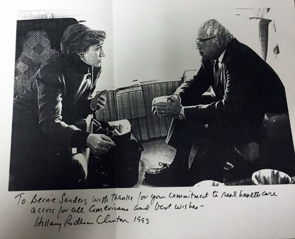 Bernie Sanders Tweets Signed 1993 Photo in Response to Health Care Attack From Hillary Clinton