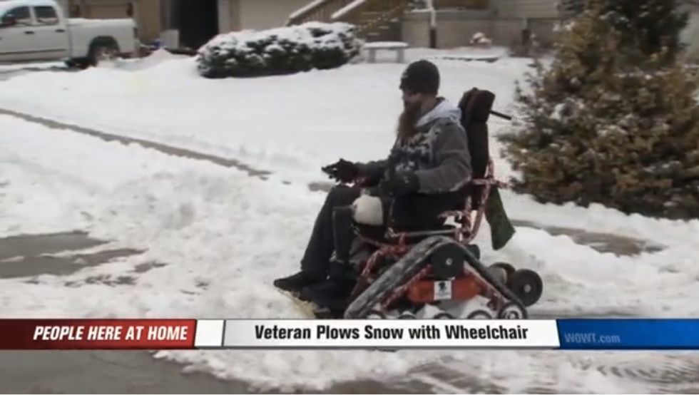 Wheelchair-Bound Iraq War Vet Won't Let Disability Dampen His Efforts to Serve Neighbors — Even When It Snows