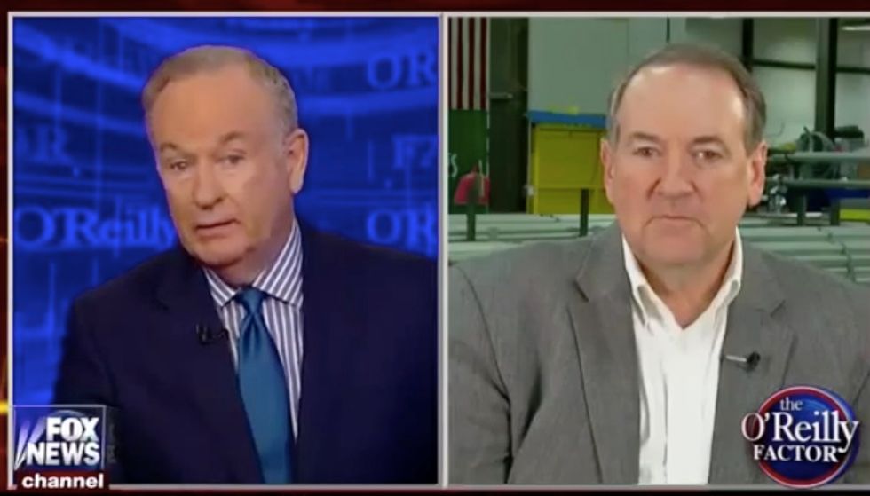 Bill O'Reilly Confronts Mike Huckabee Over Controversy Surrounding Cruz's 'Tithing' History:  'Seems Like You're Casting Aspersions on Him
