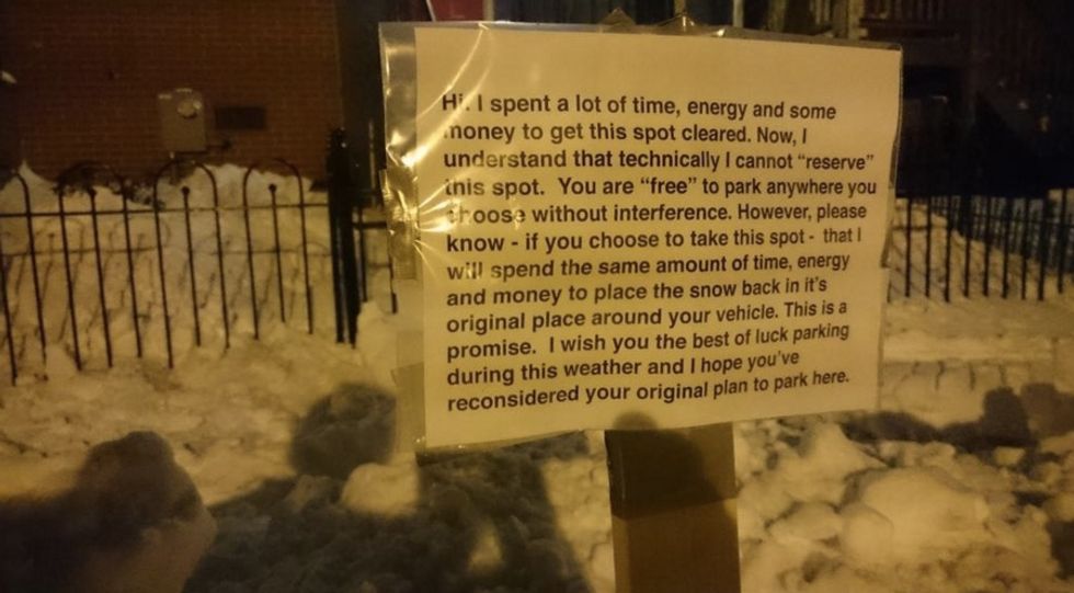 The Difference Between Washington D.C. and Philadelphia, In Two Blizzard 'Dibs' Signs