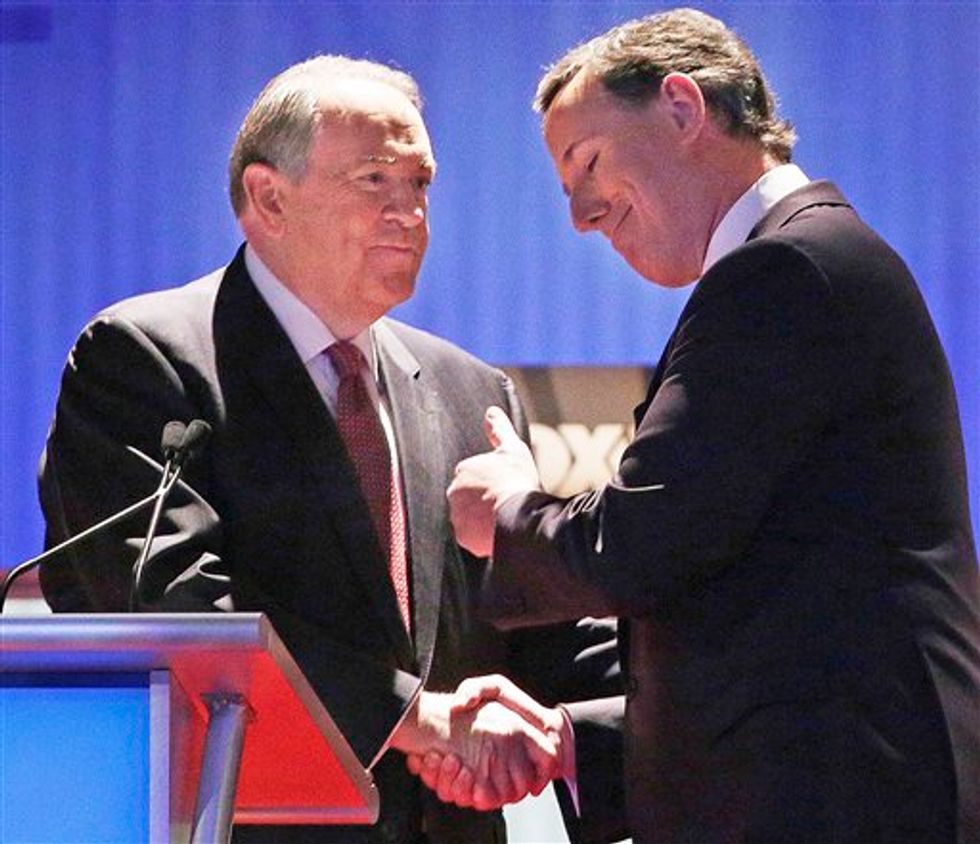I've Got Nothing Else Going On': Santorum, Huckabee Wrap Up Undercard, Head to Join Trump at Veterans' Event