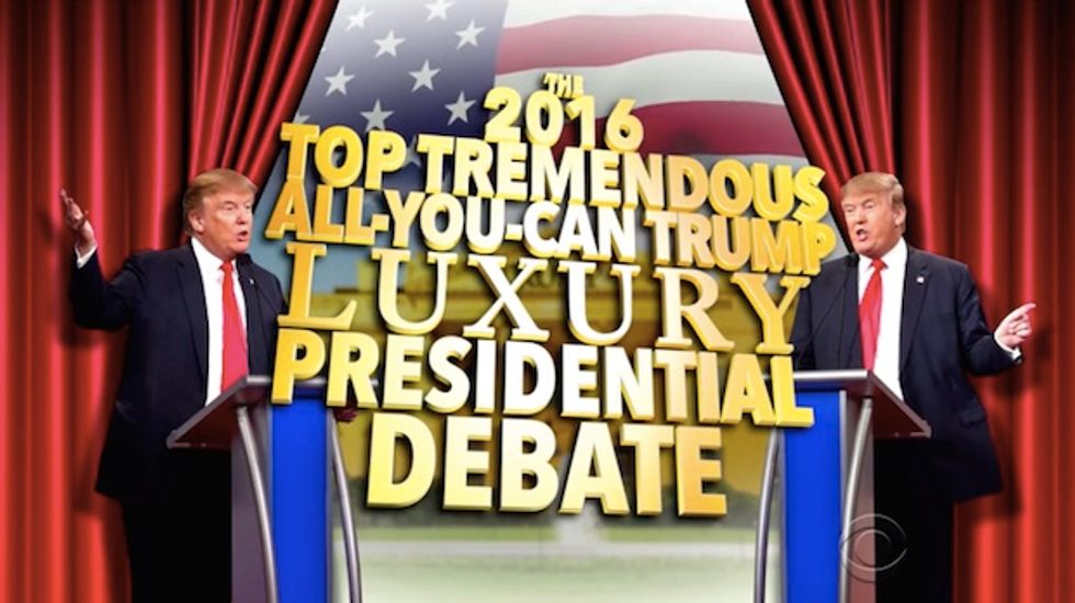 Colbert's 'Trump vs. Trump' Debate Was Clever — Yet Very Similar to Something Another Talk Show Host Did in September