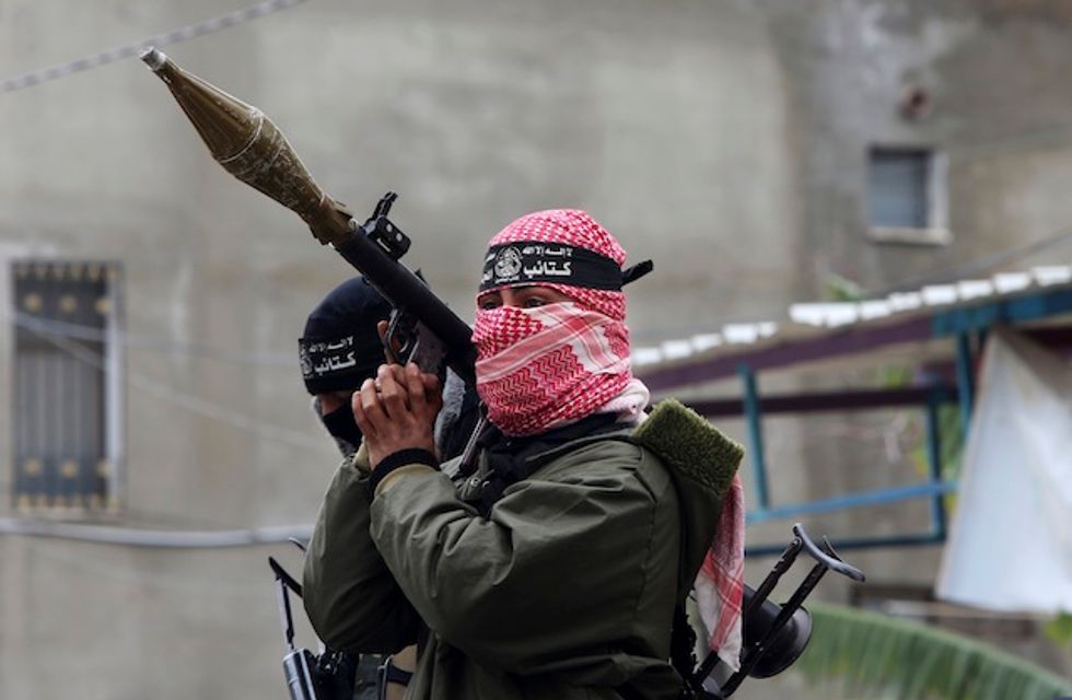 Hamas Supporters Gathered on Roof to Honor ‘Martyrs’ Killed in Tunnel Collapse Experience Mishap of Their Own