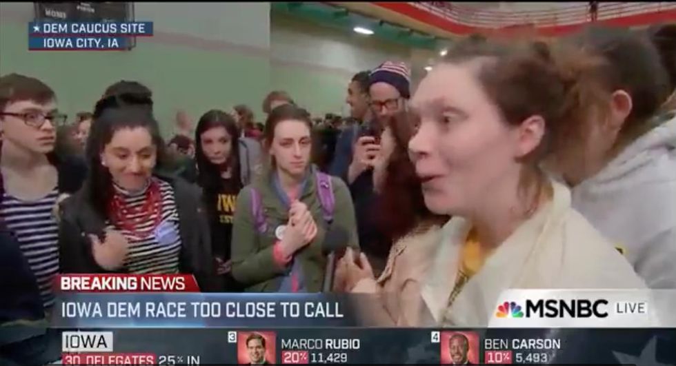 Oops: Iowa Caucus-Goer Drops F-Bomb Live on MSNBC