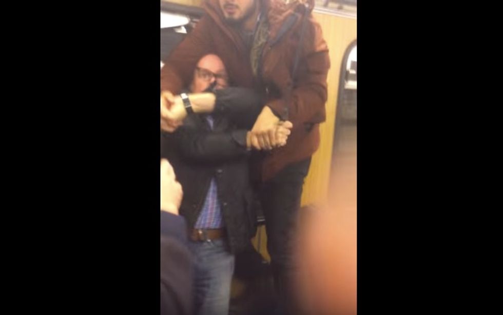 Watch What Happens When an Elderly Man Tries to Stop Supposed Migrants From Allegedly Harassing Woman on Subway