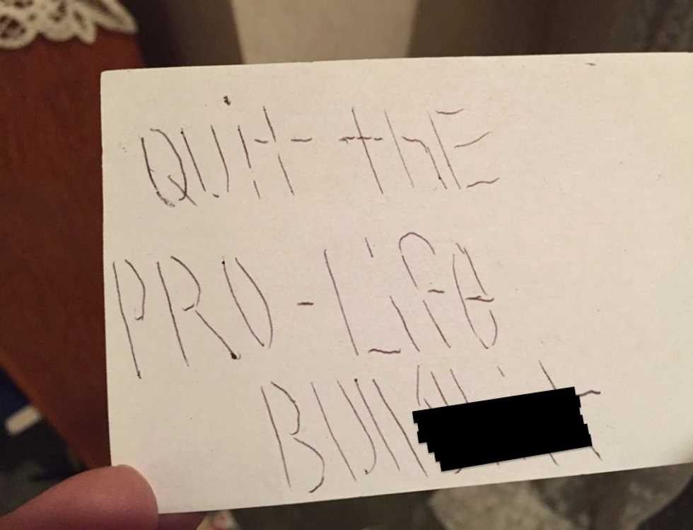 Stop the Pro-Life Bulls**t': Her Home Was Vandalized. Now, This Pro-Life Activist Has a Message for the Perpetrators.