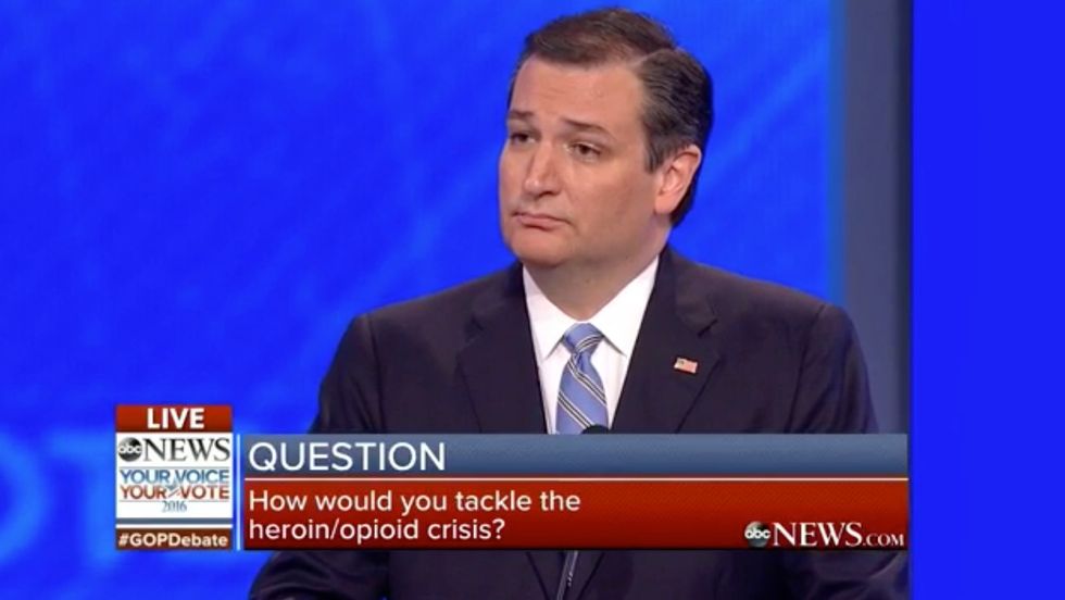Wow': Ted Cruz Delivers Answer on Heroin Epidemic So Powerful That Media Center Falls 'Silent