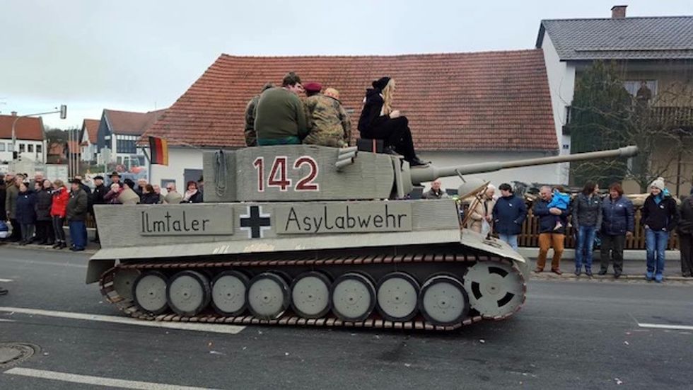 Germans Investigated After Rolling Out Nazi-Like Tank Float for 'Defense' Against Asylum-Seekers
