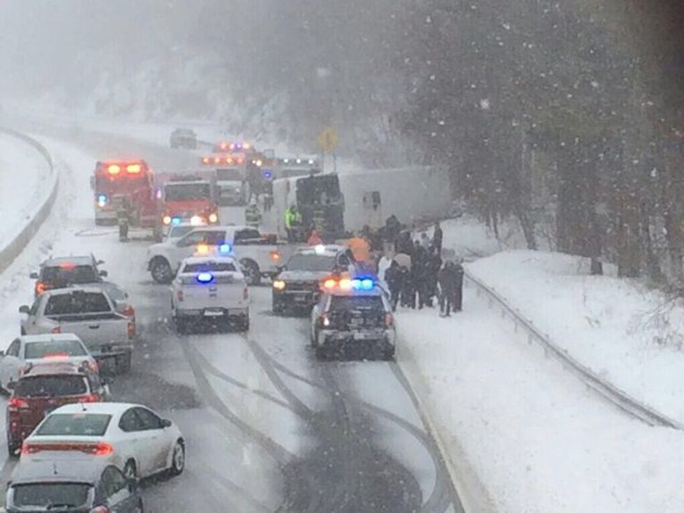 Dozens Injured in Snowy Charter Bus Crash in Connecticut