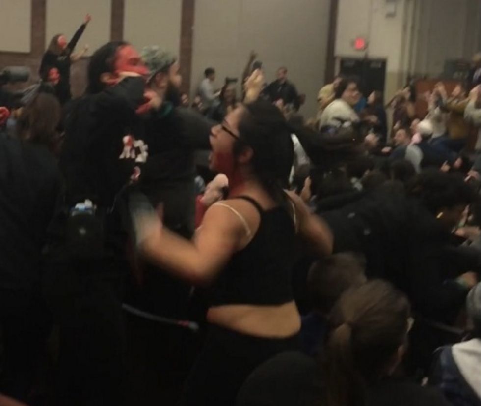 At Conservative Writer's Speech, Left-Wing Protesters Smear Fake Blood on Their Faces, Shout 'Black Lives Matter' — but Others in Crowd Aren't Having It