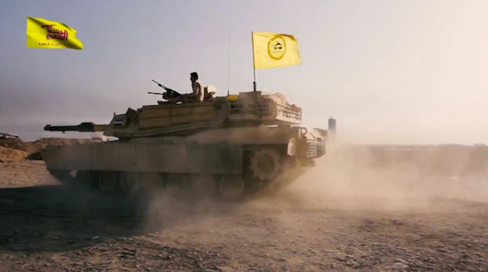 Iranian-Backed Shi'ite Militia Spotted in Video Using U.S.-Made Tank