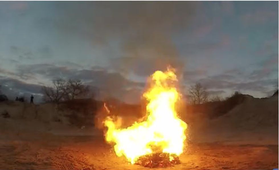 Man Builds Tower of 100,000 Sparklers — Watch What Happens When He Sets It on Fire
