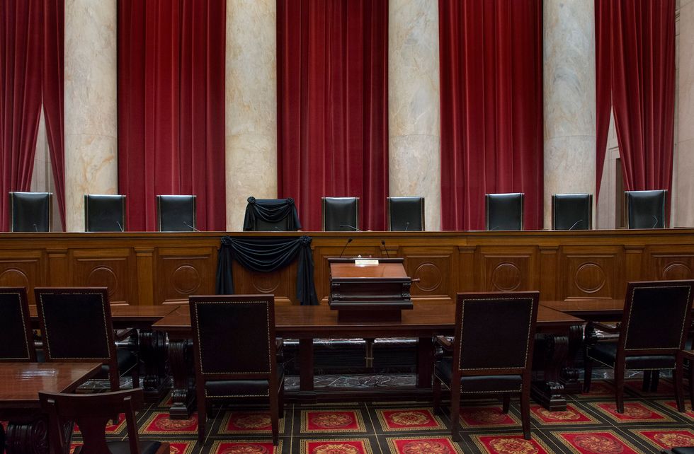 Supreme Court Honors Antonin Scalia by Draping His Courtroom Chair in Black Tapestry
