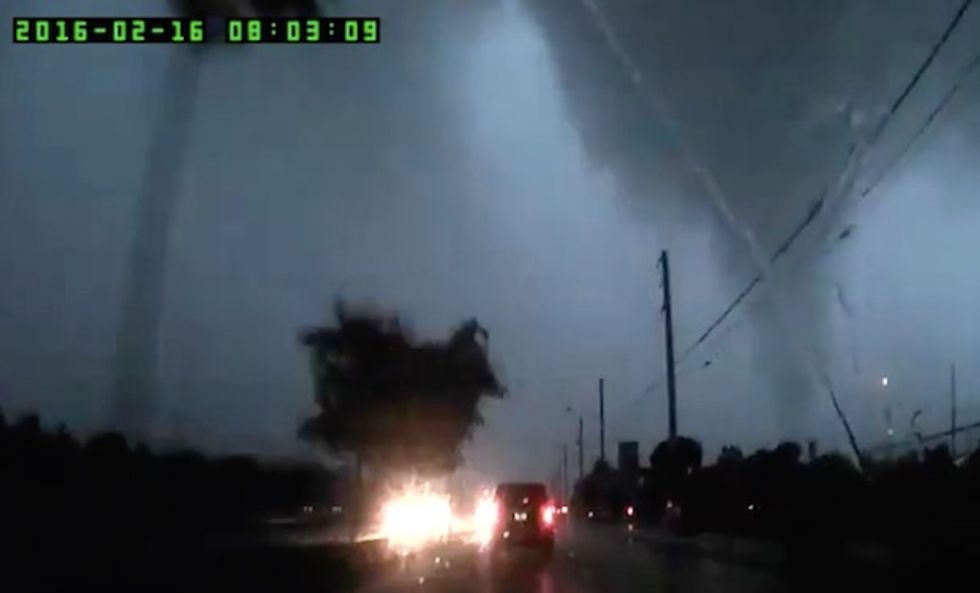Dramatic Dashcam Video Captures Man's Harrowing Drive Through a Tornado