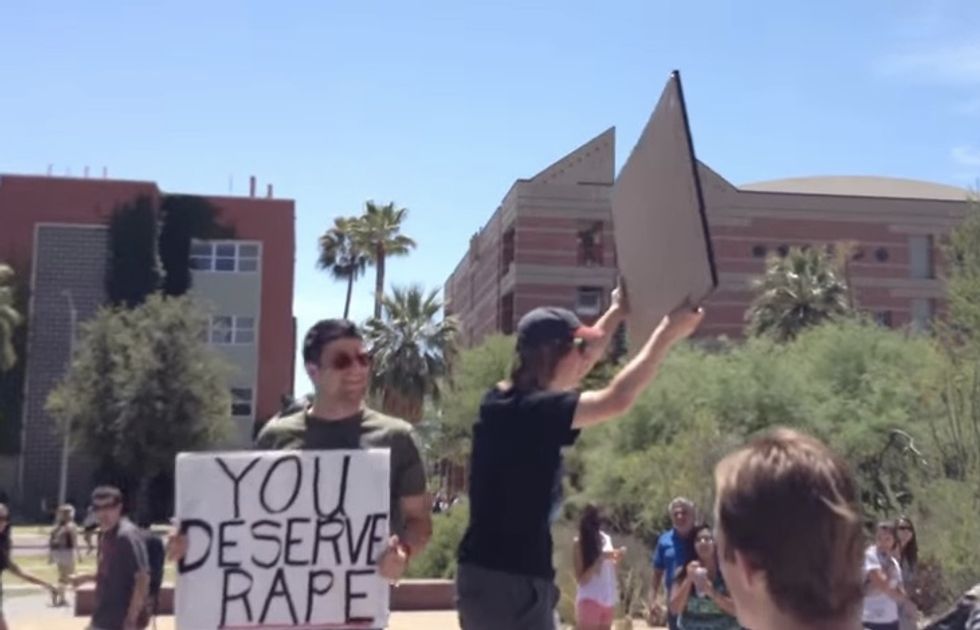 Man Parades Around University of Arizona Campus Holding 'You Deserve Rape' Sign