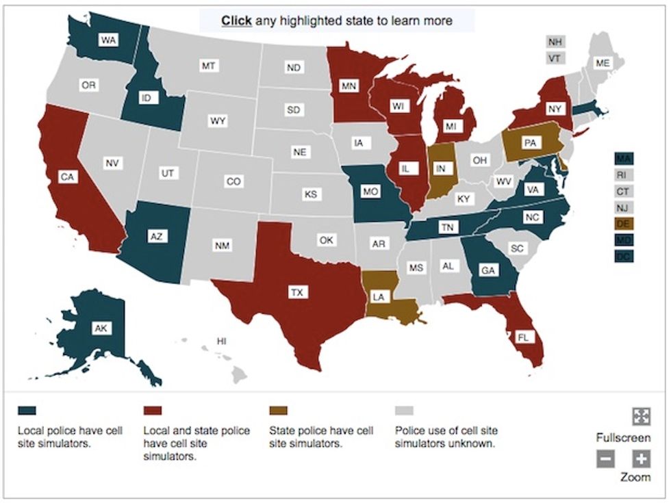 At Least 23 States Now Employ 'Stingray' Technology Allowing Police to Grab Your Cell Phone Data, Text Messages and More Without a Warrant