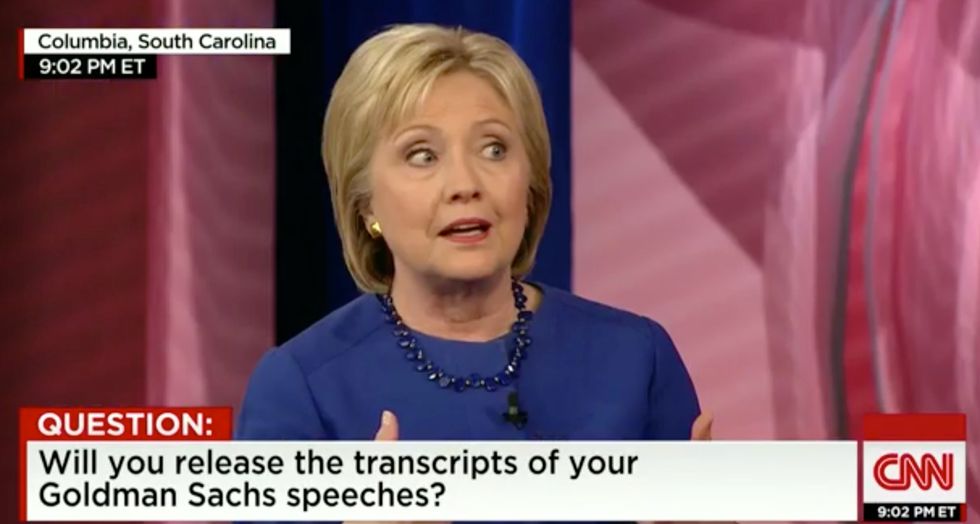 Hillary Clinton Says She'll Release Wall Street Speech Transcripts — if Everybody Else Does