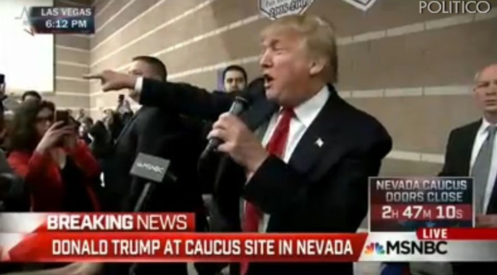 Video: Donald Trump Crashes Nevada Caucus Site As Glenn Beck Stumps for Ted Cruz