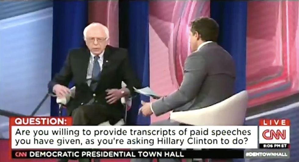 Watch Bernie Sanders 'Release' Transcripts of His Paid Speeches to Wall Street