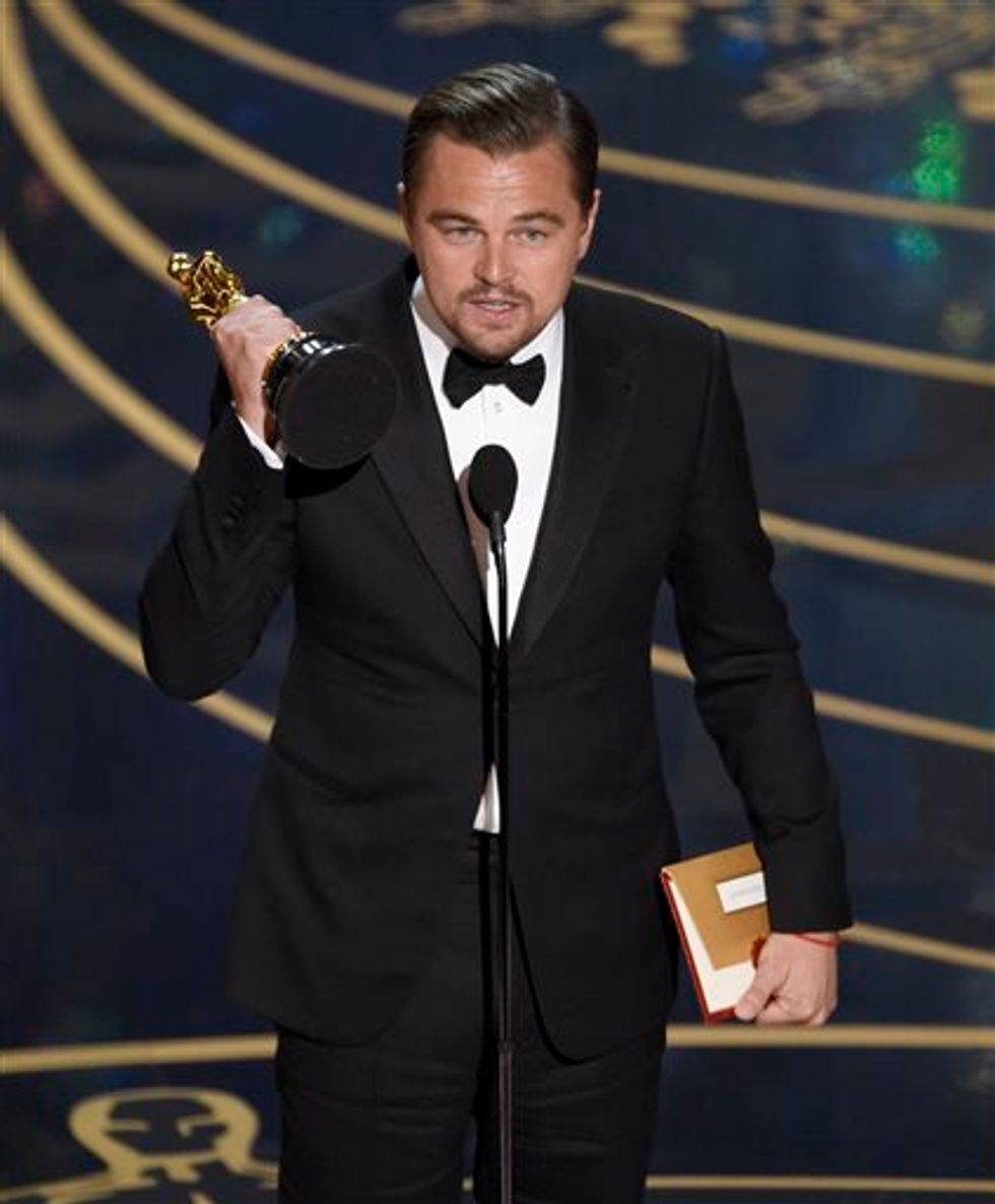 Leonardo DiCaprio Finally Wins Oscar for ’The Revenant' — and He Uses the Big Moment to Discuss Divisive Issue