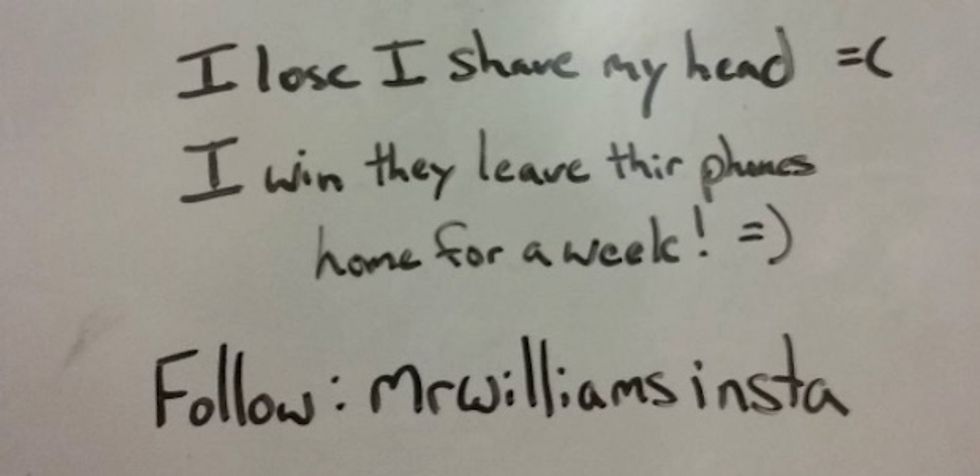 Middle School Teacher's '#HairVsPhones' Challenge Could Cost Him His Hair