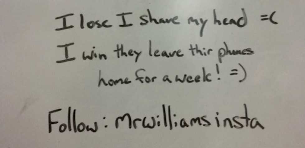 Middle School Teacher's '#HairVsPhones' Challenge Could Cost Him His Hair