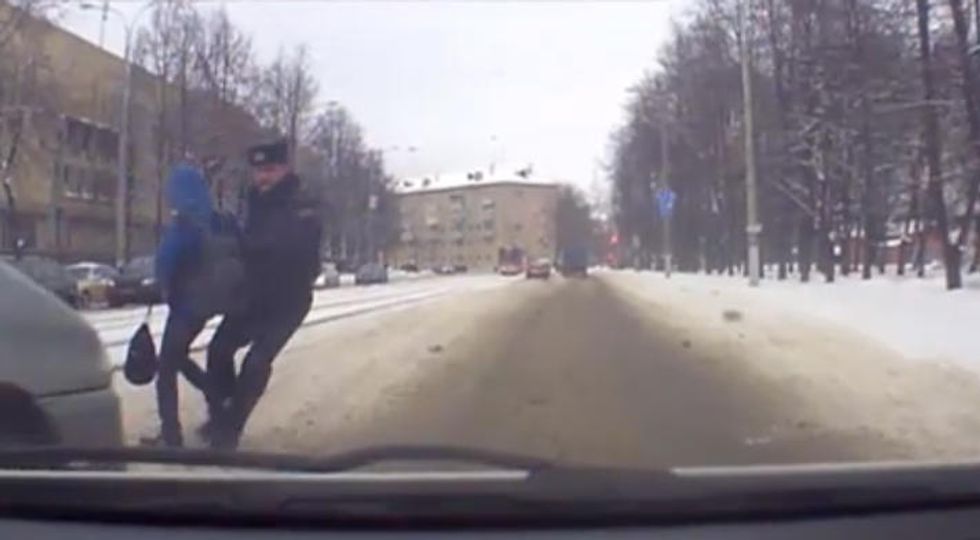Dashcam Captures Moment Cop Is Hit by Minivan — What He Instinctually Does First Reveals His Character