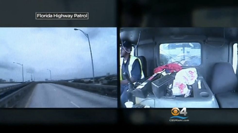 Jaw-Dropping Footage Puts You Inside Garbage Truck as It Loses Control and Falls 75 Feet Off Highway