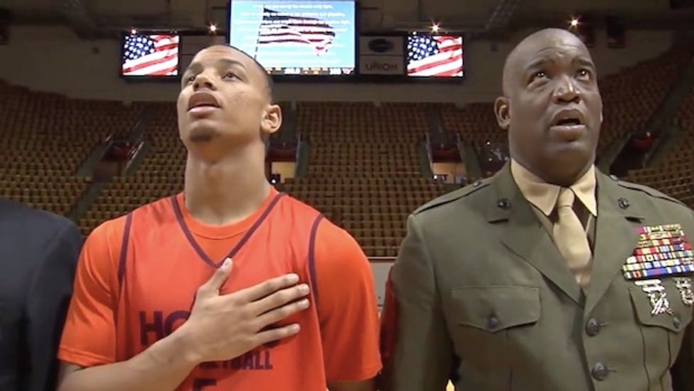 Coach's Powerful Lesson Teaches College Basketball Players to Respect the National Anthem