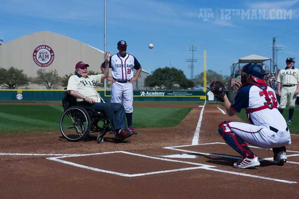 Welcome Home, Mr. President': George H.W. Bush Throws Opening Pitch at Texas A&M Game
