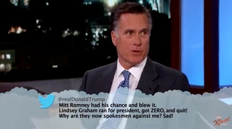 Mitt Romney Reads 'Mean Tweets' From Trump Supporters