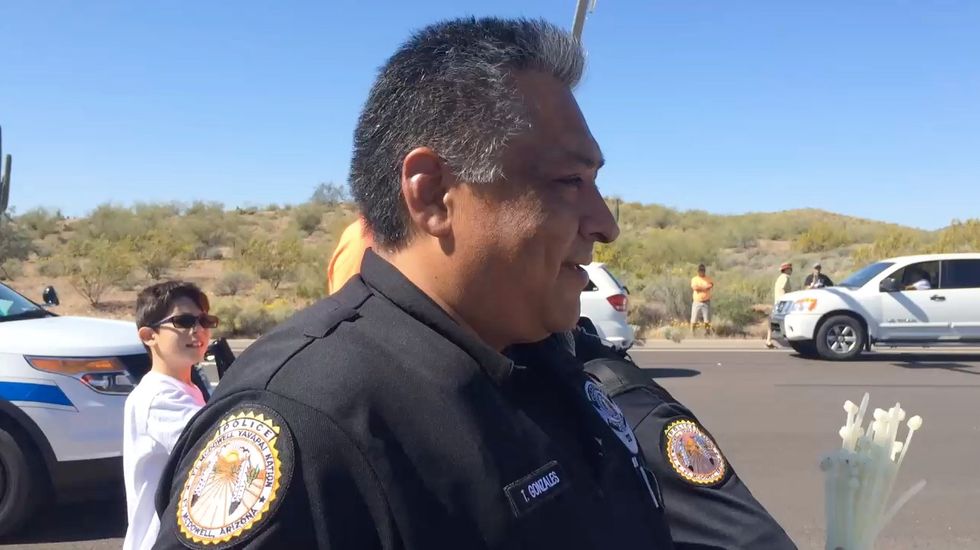 Hispanic Officer at Trump Protest Responds to Protesters' Chants About 'Racist-A** Police